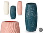 Giftdecor Jarron Ovalado Plástico Relieve 23 cm Surtidos Colores Azul Blanco Rosa (Set de 24)