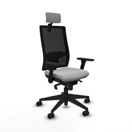 PIQUERAS Y CRESPO Silla de oficina Horna con Mecanismo Sincro, Gris claro y Negro