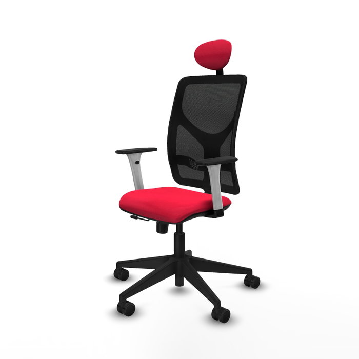 PIQUERAS Y CRESPO Silla de oficina Motilla con mecanismo Sincro/Traslack, Rojo y Negro