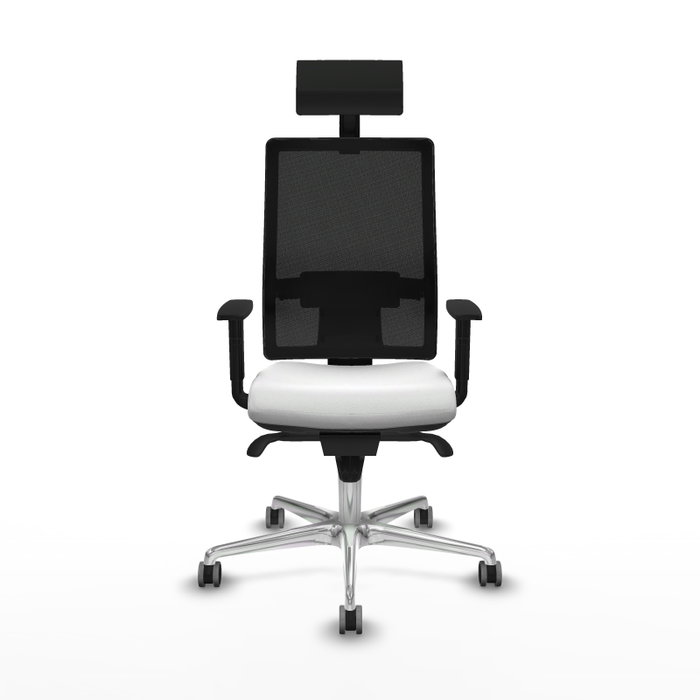 PIQUERAS Y CRESPO Silla de oficina Horna con mecanismo Sincro, Blanco y Negro