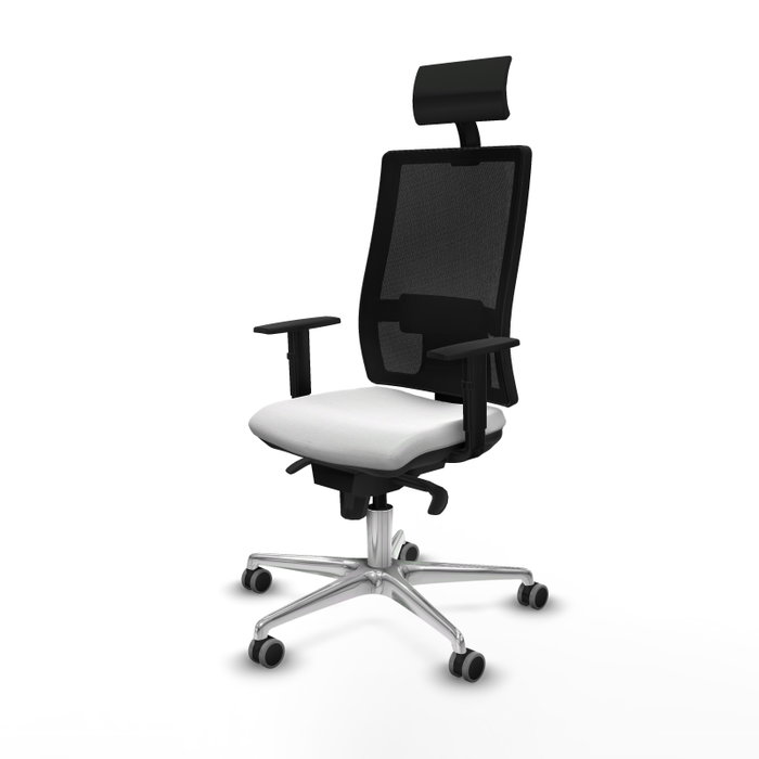 PIQUERAS Y CRESPO Silla de oficina Horna con mecanismo Sincro, Blanco y Negro