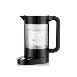 Bodum Bistro Hervidor Eléctrico 11659 - 1.1L, 1500W, Negro, con Selector de Temperatura y Resistencia Oculta