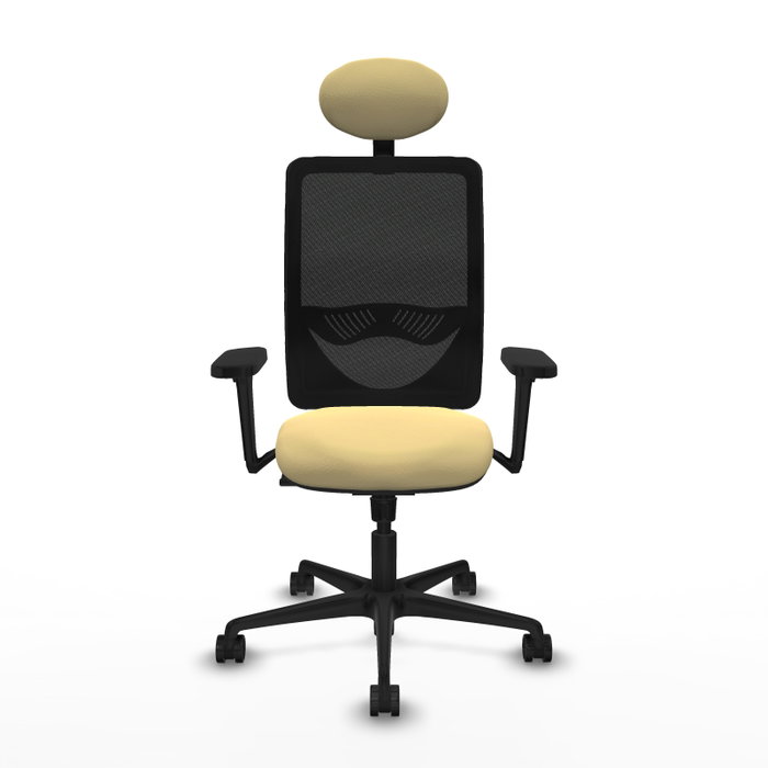 PIQUERAS Y CRESPO Silla de oficina Zulema con mecanismo Sincro, Crema y Negro PIQUERAS Y CRESPO Silla de oficina Zulema con mecanismo Sincro, Crema y Negro