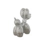 DKD Home Decor Figura de Perrito Globo Plateada con Espejo