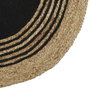 Home Deco Factory Alfombra Redonda de Yute con Decoración Geométrica en Negro, 90 cm