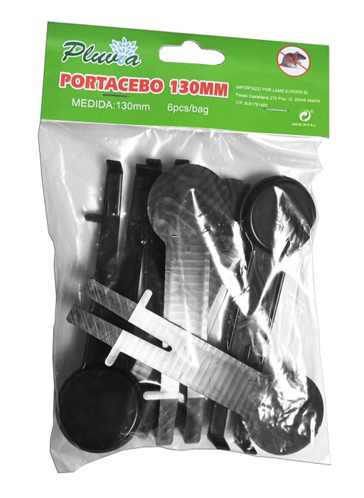 Pluvia Ratoneras 130 mm con Portacebo, Pack de 6 unidades Pluvia Ratoneras 130 mm con Portacebo, Pack de 6 unidades