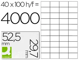 Q-connect KF00574 Etiquetas Blancas 52,5x29,7 mm DIN A4
