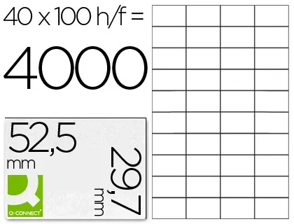Q-connect KF00574 Etiquetas Blancas 52,5x29,7 mm DIN A4 Q-connect KF00574 Etiquetas Blancas 52,5x29,7 mm DIN A4