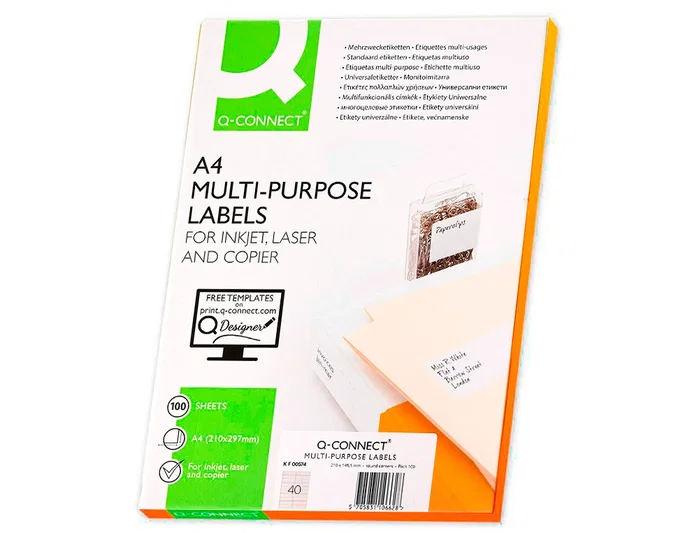 Q-connect KF00574 Etiquetas Blancas 52,5x29,7 mm DIN A4 Q-connect KF00574 Etiquetas Blancas 52,5x29,7 mm DIN A4