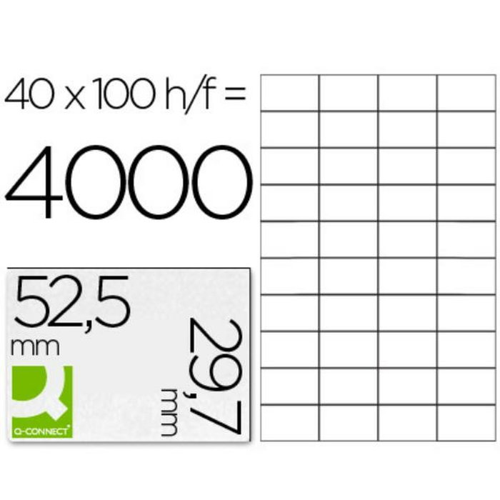 Q-connect KF00574 Etiquetas Blancas 52,5x29,7 mm DIN A4 Q-connect KF00574 Etiquetas Blancas 52,5x29,7 mm DIN A4