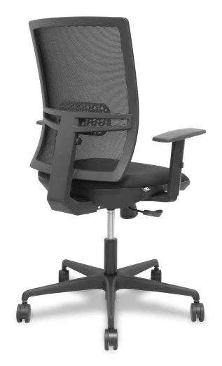 PIQUERAS Y CRESPO Silla de oficina Yunquera con mecanismo sincro, malla y tela negra