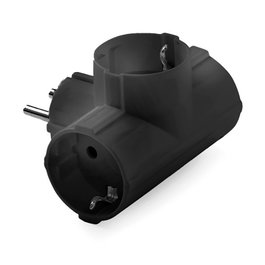 Famatel Adaptador Triple Schuko 2P+T 16A 250V Negro
