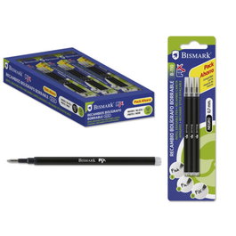 Bismark Recambio Bolígrafo Tinta Borrable Blíster De 3 Negro