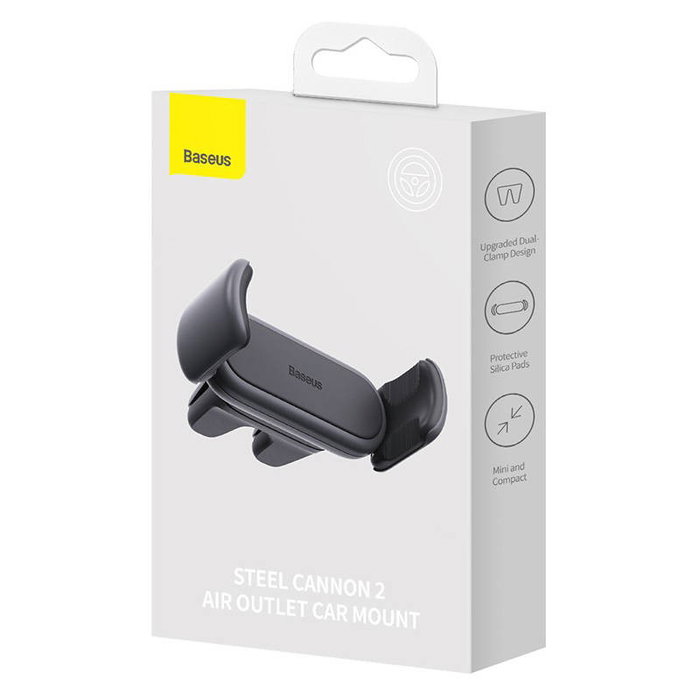 Baseus Car Mount Steel Cannon 2 Soporte para Smartphone Rejilla Ventilación 4,7-6,76 Pulgadas Negro
