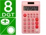 Liderpapel xf12 Calculadora de Bolsillo 8 Dígitos Solar y Pilas Color Rosa 115x65x8 mm