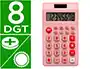 Liderpapel xf12 Calculadora de Bolsillo 8 Dígitos Solar y Pilas Color Rosa 115x65x8 mm