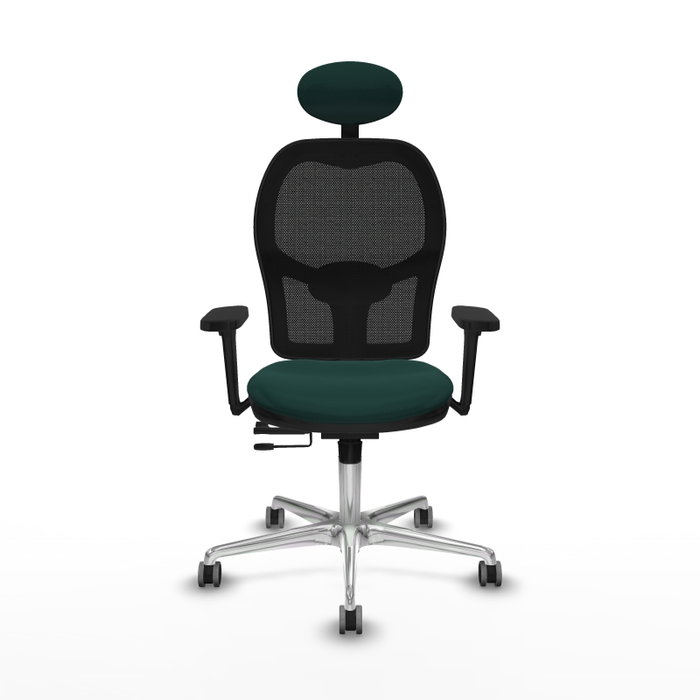 PIQUERAS Y CRESPO Silla de oficina Jorquera con mecanismo Sincro/Traslack, Verde botella y Negro
