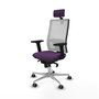 PIQUERAS Y CRESPO Silla de oficina Horna con Mecanismo Sincro, Morado y Blanco