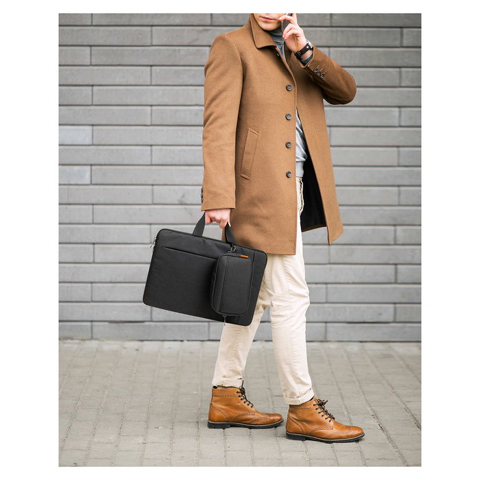 Inateck LB02014-15_BLACK Maletín para Portátil 15.6" (40.6 cm) Negro Resistente al Agua Spritzwassergeschützt con Cremallera y Compartimento para Tableta