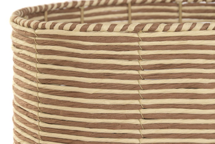 DKD Home Decor Macetero Urban Bicolor Fibra Trenzada Metal 37x37x81 cm Set 2 Unidades