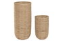 DKD Home Decor Macetero Urban Bicolor Fibra Trenzada Metal 37x37x81 cm Set 2 Unidades