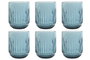 DKD Home Decor Set de 6 Vasos de Cristal Stripes Garbo Azul Rayado 275ml