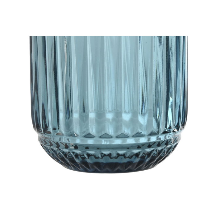 DKD Home Decor Set de 6 Vasos de Cristal Stripes Garbo Azul Rayado 275ml