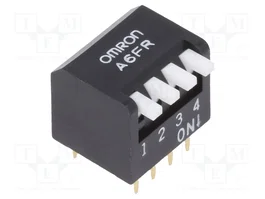Aratas (Formerly Omron Components) DIP-SWITCH de 4 secciones, ON-OFF, THT