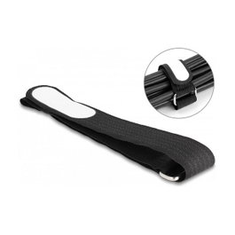 DeLOCK 19619 Bridas autoadherentes con lazo y campo de etiquetado 457 x 25 mm Negro
