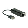 VALUE Adaptador USB 2.0 a RJ45 Ethernet, Negro, Full Duplex, 65 x 22 x 17 mm