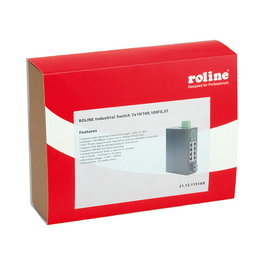 ROLINE Switch Industrial, 7 Puertos RJ-45 Ethernet y 1 Puerto ST Fibra Óptica, Unmanaged, 10/100 Mbps, Full Duplex