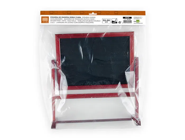 Liderpapel Pizarra Marron Hosteleria Doble Cara Volteable para Rotuladores 32x30 cm