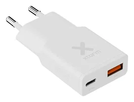 Xtorm XG2SL033 Cargador de Pared 33W con 2 Puertos USB-C PD y USB-A Quick Charge 3.0 para Smartphone, Tableta, Reloj Inteligente - Color Blanco