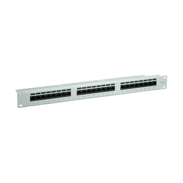 VALUE Panel de parches Kat.6 Class E de 24 puertos, 48,26 cm, gris VALUE Panel de parches Kat.6 Class E de 24 puertos, 48,26 cm, gris