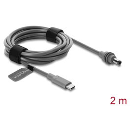 DeLOCK 91820 Cable de alimentación USB Type-C™ a DC 5,5 x 2,1 mm, 2 m, compatible con Starlink Mini, gris