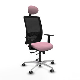 PIQUERAS Y CRESPO Silla de oficina Zulema Rosa con mecanismo Sincro/Traslack