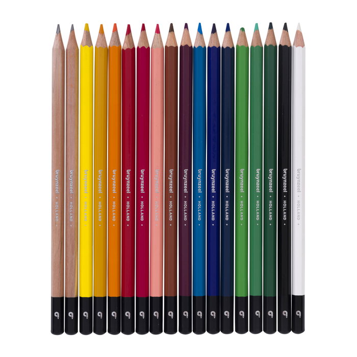Bruynzeel Estuche metálico de lápices de color con 12 + 6 colores libres