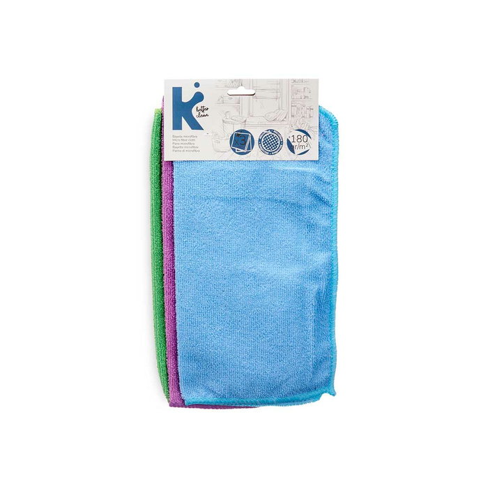 Set de Paños Azul Rojo Verde Morado 30 x 30 cm 15 x 31 x 1 cm 17 x 34 x 1 cm (12 Unidades)