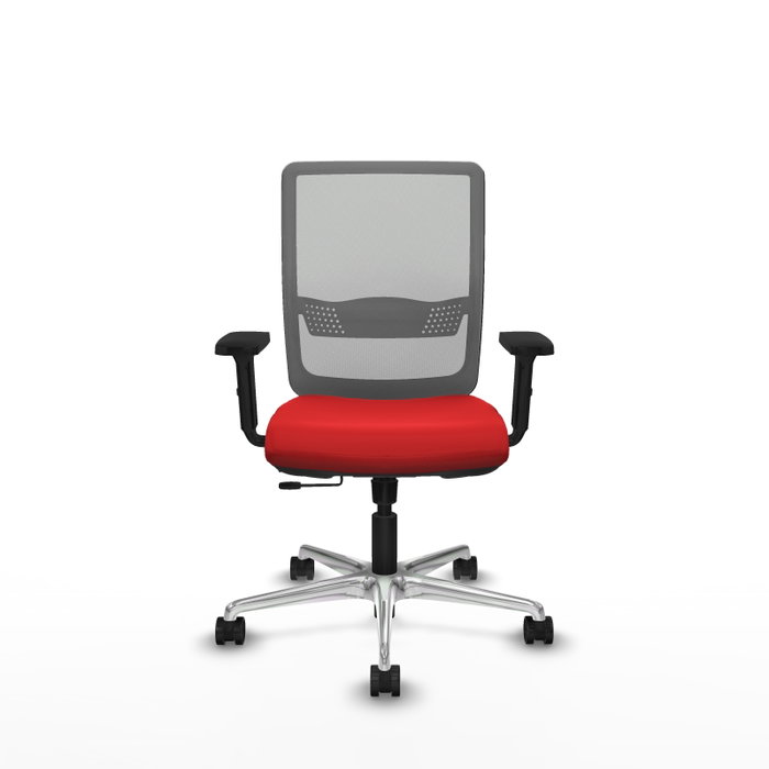 PIQUERAS Y CRESPO Silla de oficina Haches con mecanismo Sincro/Traslack, Rojo y Gris