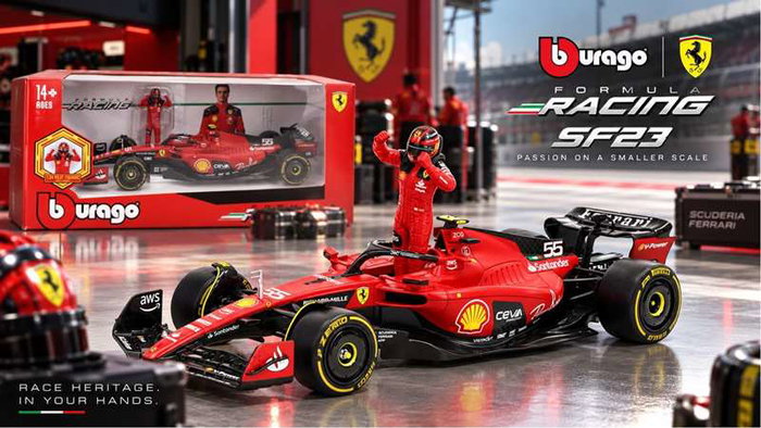 Burago Ferrari F1 Racing Sf23 Carlos Sainz Escala 1:24 Burago Ferrari F1 Racing Sf23 Carlos Sainz Escala 1:24