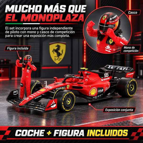 Burago Ferrari F1 Racing Sf23 Carlos Sainz Escala 1:24 Burago Ferrari F1 Racing Sf23 Carlos Sainz Escala 1:24