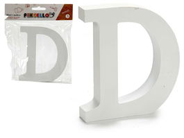 Pincello Letra D Madera Blanca 2 x 11 cm (Set de 24)