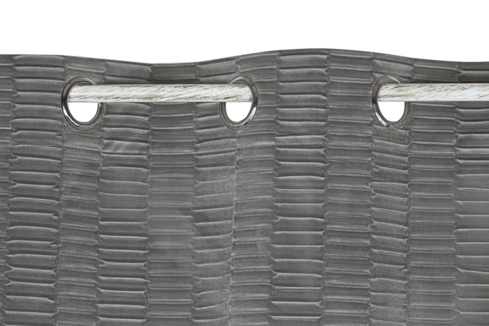 DKD Home Decor Cortina de Poliéster Gris Claro 140x260 con 8 Anillas