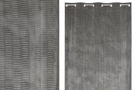 DKD Home Decor Cortina de Poliéster Gris Claro 140x260 con 8 Anillas