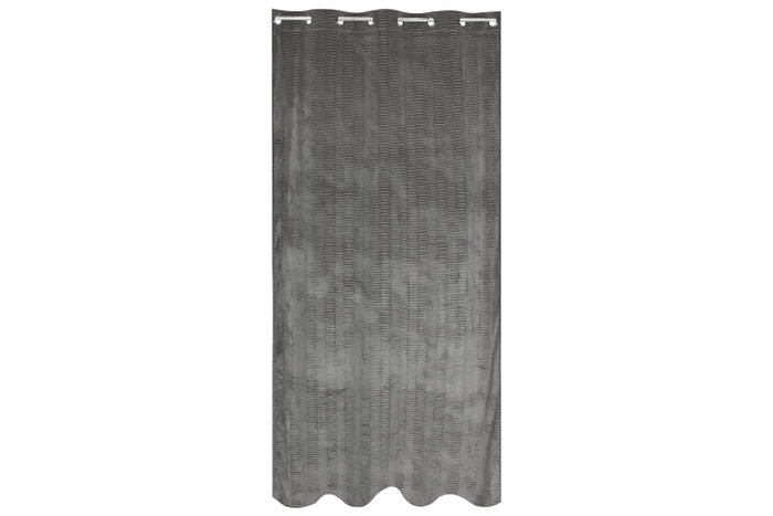DKD Home Decor Cortina de Poliéster Gris Claro 140x260 con 8 Anillas