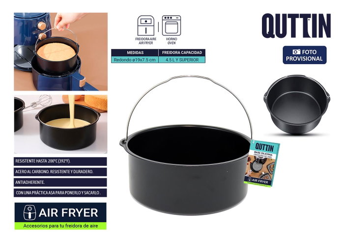 Quttin Molde Hornear 19 cm con Asa para Air Fryer (8 Unidades) Quttin Molde Hornear 19 cm con Asa para Air Fryer (8 Unidades)