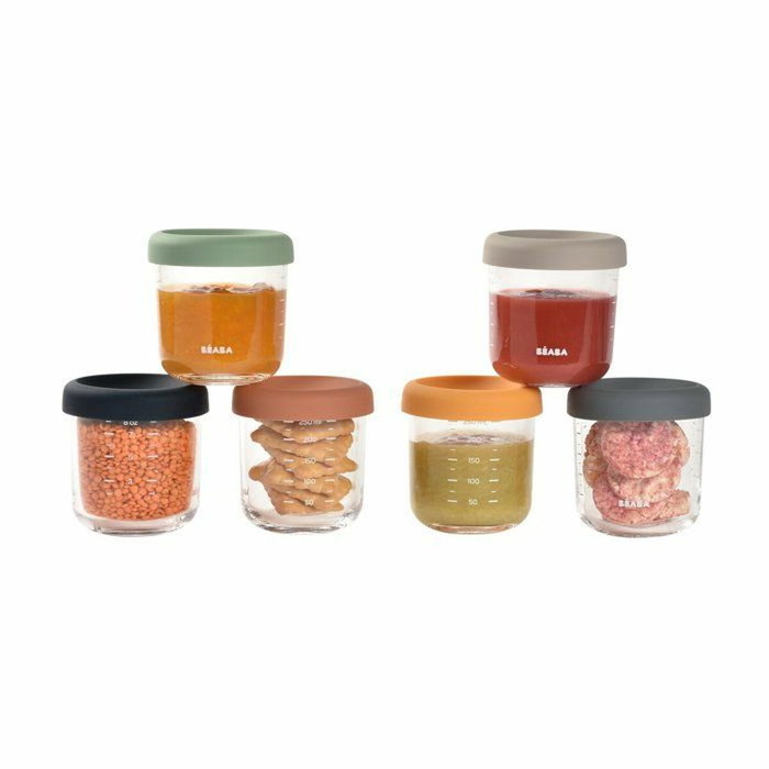 Beaba Caja de 6 porciones de vidrio Sunrise de 250 ml