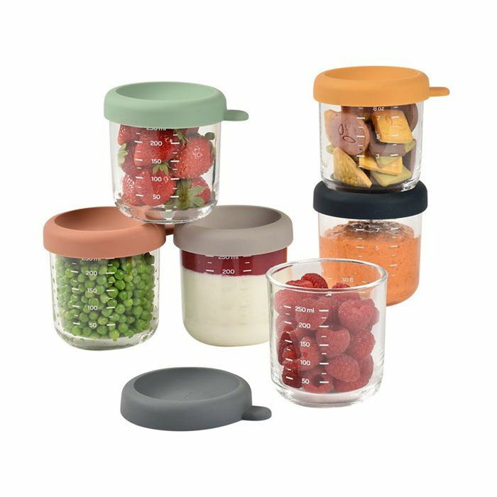 Beaba Caja de 6 porciones de vidrio Sunrise de 250 ml