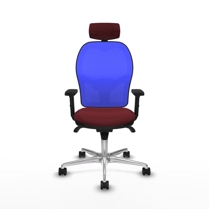 PIQUERAS Y CRESPO Silla de oficina Jorquera con mecanismo Sincro, Granate y Azul PIQUERAS Y CRESPO Silla de oficina Jorquera con mecanismo Sincro, Granate y Azul