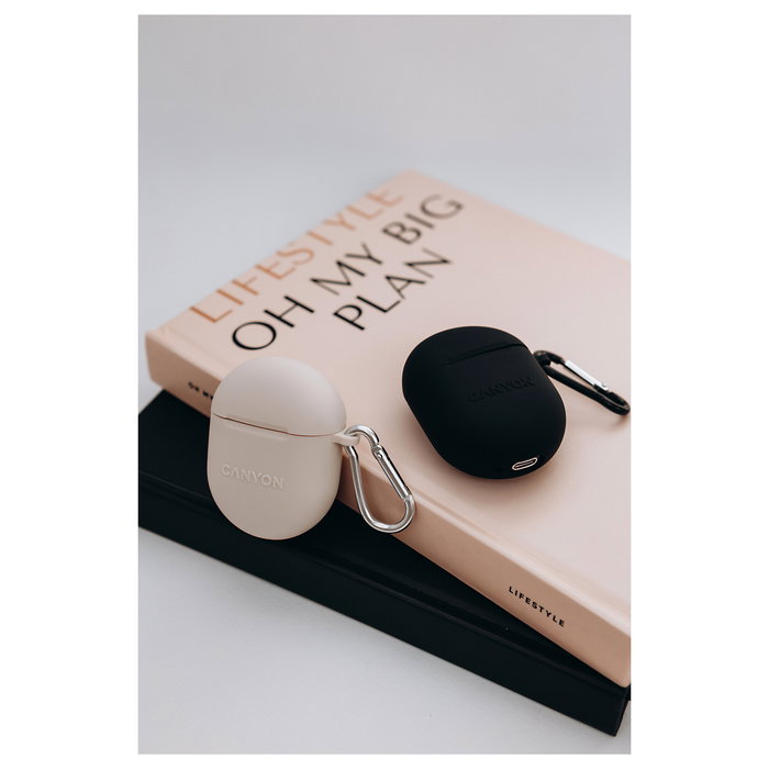 Canyon TWS-6 Auriculares True Wireless In-Ear-Buds Bluetooth 5.3 Negro Llamadas/Música/Deporte Uso Diario 21h